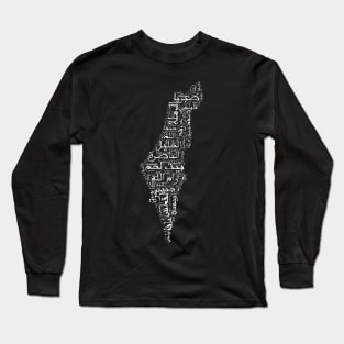 Palestine Palestinian Cities Map Long Sleeve T-Shirt